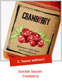 Individuelle Etiketten für Suicide Sauces Cranberry